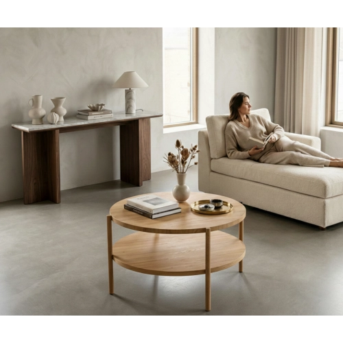 STOLIK KAWOWY z Drewna Litego  Dębowego - Jesionowego  STK-902